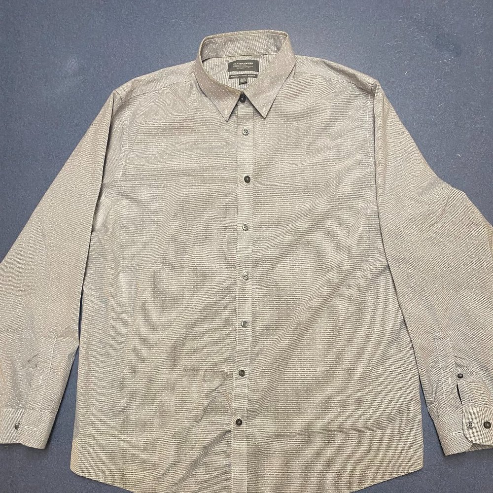 Denver Hayes Modern Fit Grey Polka dot XL Shirt